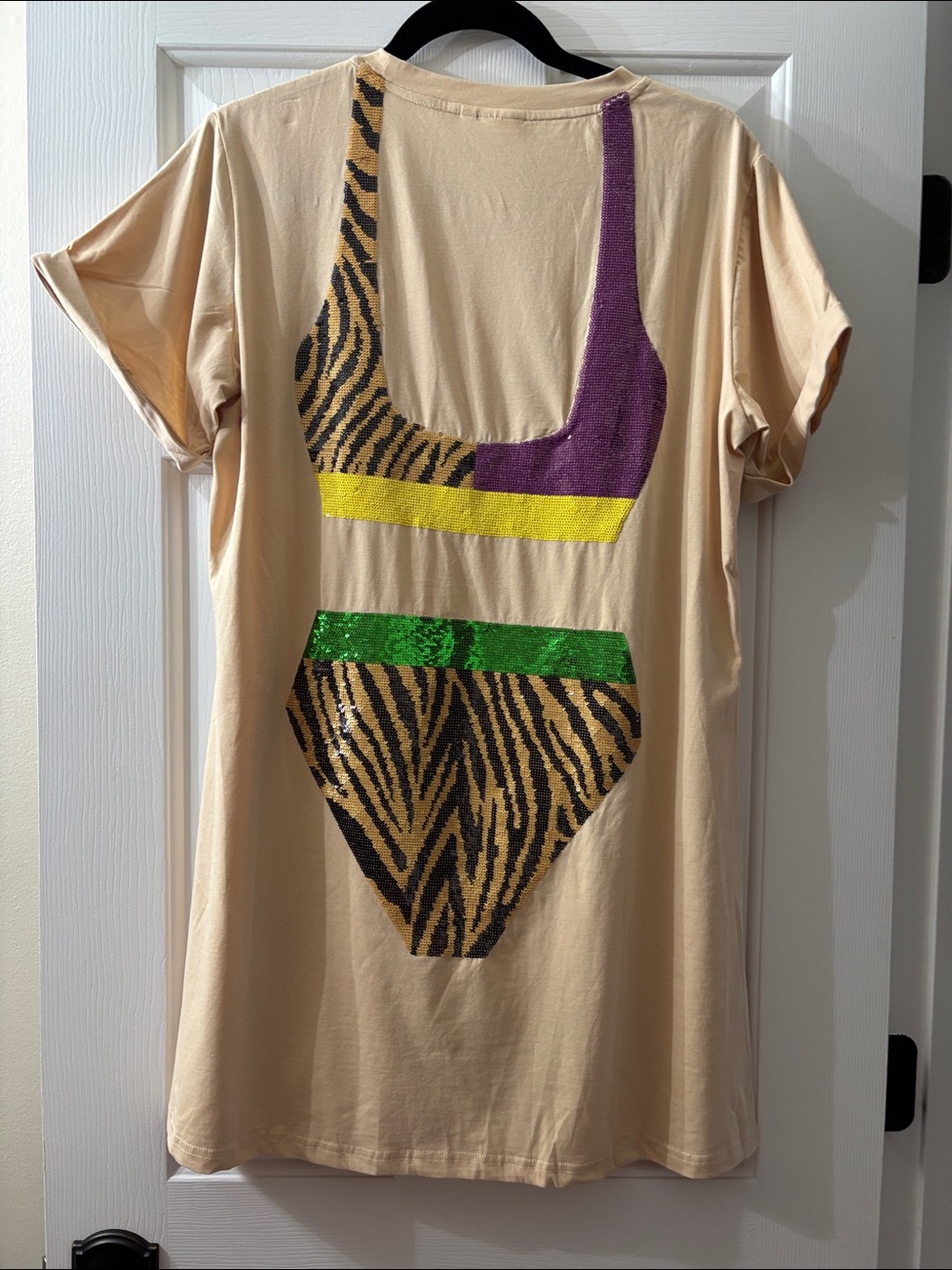 Queen of Sparkles Tiger Colorblock Bikini Dress - Picture 6 of 11
